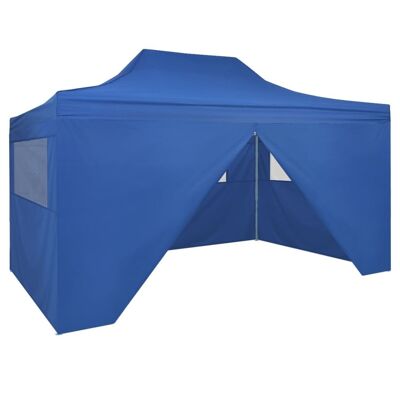 Foldable Tent Pop-Up with 4 Side Walls 9.8'x14.8' Blue
