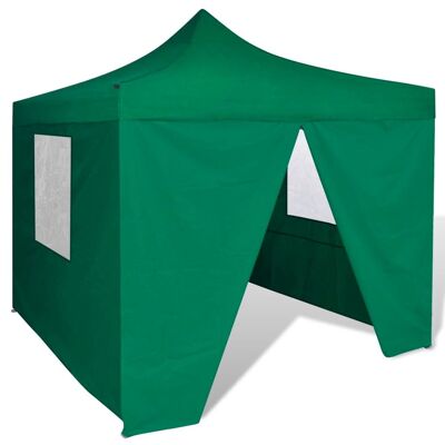 Green Foldable Tent 9.8'x9.8' with 4 Walls