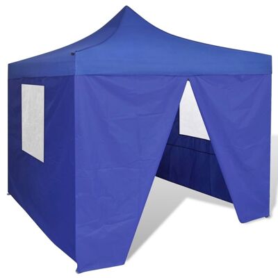 Blue Foldable Tent 9.8'x9.8' with 4 Walls