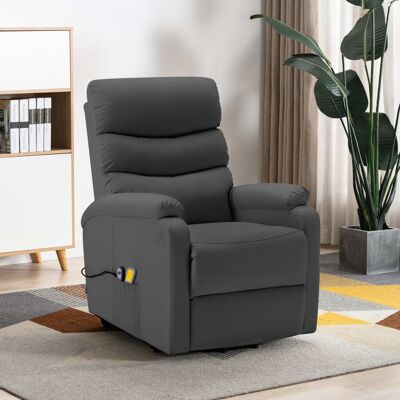 Stand-up Massage Recliner Anthracite Faux Leather