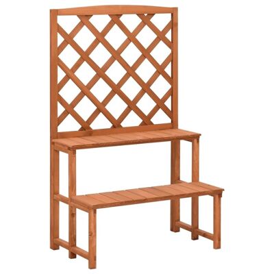 Plant Stand with Trellis 27.5"x16.5"x45.2" Solid Fir Wood