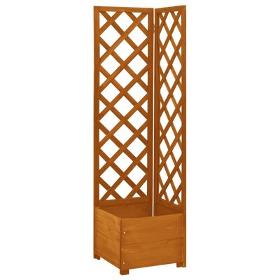 Corner Trellis Planter Orange 15.7"x15.7"x59.1" Solid Firwood