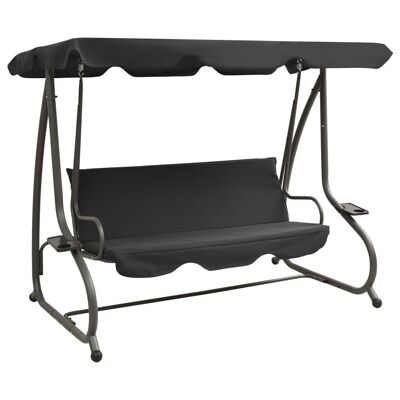 Outdoor Swing Bench with Canopy Anthracite