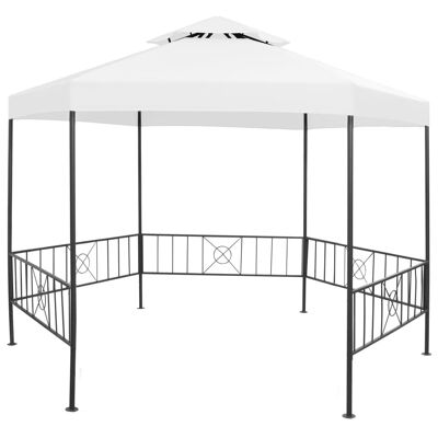 Garden Gazebo 127.2"x108.3"x104.3" White 0.6 oz/ftÂ²