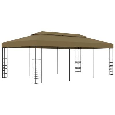 Garden Gazebo 19.7'x9.8'x8.9' Taupe 0.6 oz/ftÂ²