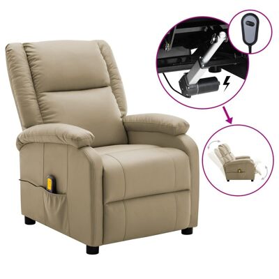 Massage Recliner Cappuccino Faux Leather