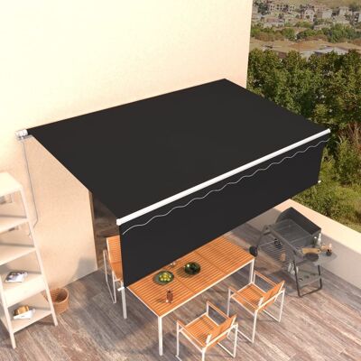 Manual Retractable Awning with Blind 16.4'x9.8' Anthracite
