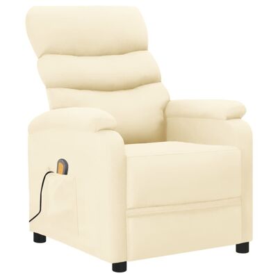 Massage Recliner Cream Faux Leather