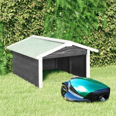 Robotic Lawn Mower Garage 28.3"x34.3"x19.7" Gray and White Firwood