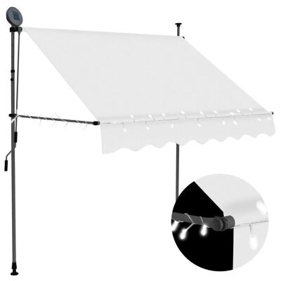 Manual Retractable Awning with LED 39.4" Cream