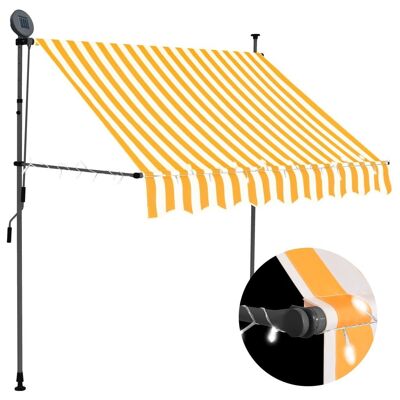 Manual Retractable Awning with LED 78.7" White and Orange