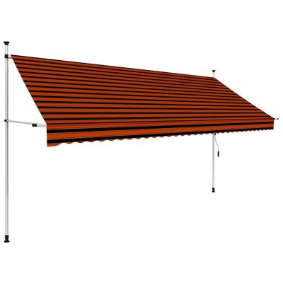 Manual Retractable Awning 137.8" Orange and Brown