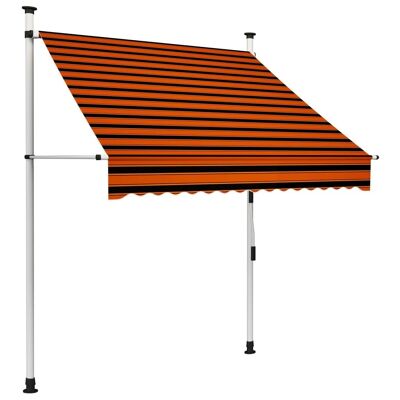Manual Retractable Awning 59.1" Orange and Brown