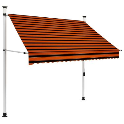 Manual Retractable Awning 78.7" Orange and Brown