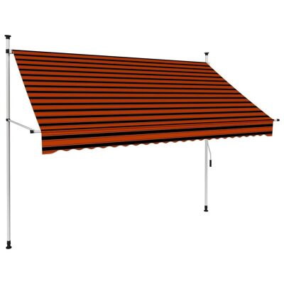 Manual Retractable Awning 98.4" Orange and Brown
