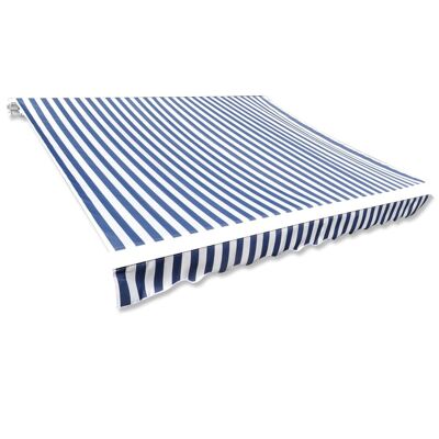 Awning Top Sunshade Canvas Blue & White 19.7'x9.8' (Frame Not Included)