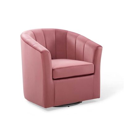 Prospect Performance Velvet Swivel Armchair - Dusty Rose EEI-4139-DUS