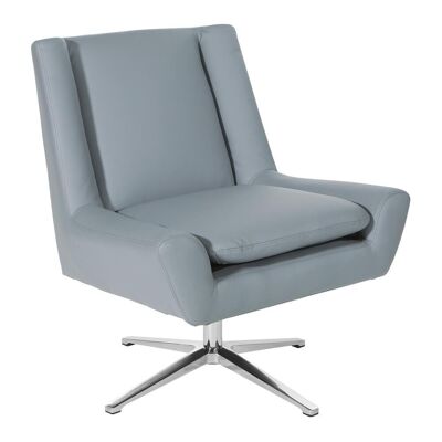Guest Chair in Charcoal Grey Faux Leather and Aluminum Base, FLH5969AL-U42