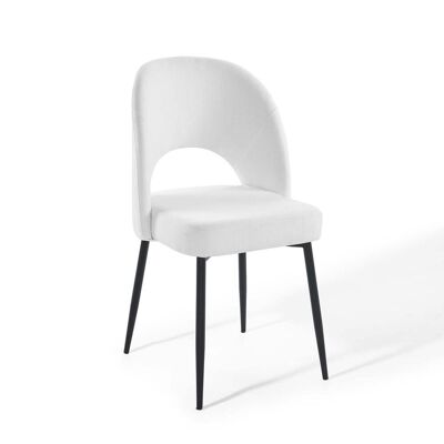 Rouse Upholstered Fabric Dining Side Chair - Black White EEI-3801-BLK-WHI