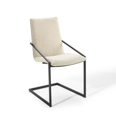 Pitch Upholstered Fabric Dining Armchair - Black Beige EEI-3800-BLK-BEI