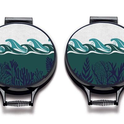 Deep Blue Sea Circular Hob Covers - Night