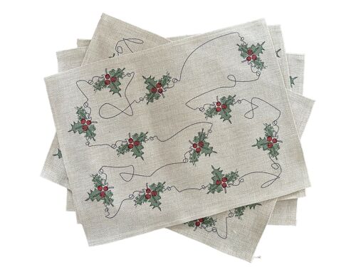 Holly Ink and Hue Placemats (Set of Four)