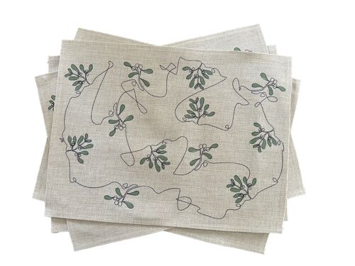 Mistletoe Ink and Hue Placemats (Set of Four)