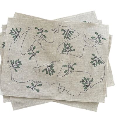 Mistletoe Ink and Hue Placemats (Set of Four)