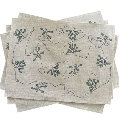 Mistletoe Ink and Hue Placemats (Set of Four)