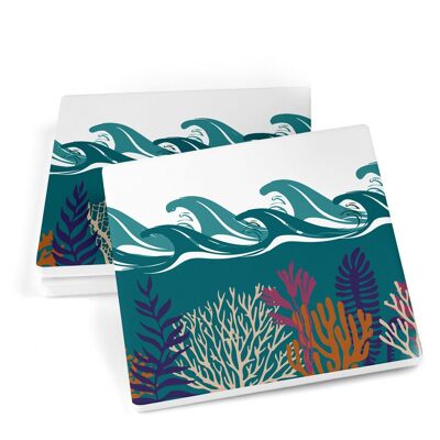 Sous-verres en céramique Deep Blue Sea Day