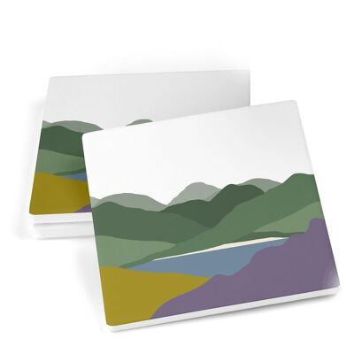 Welsh Hills Heather and Gorse Ceramic Coasters