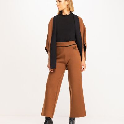 Stretch knit high-rise trousers