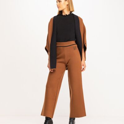 Pantalon taille haute en maille stretch