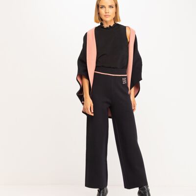 Stretch knit high-rise trousers