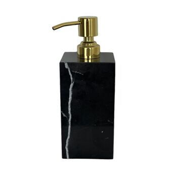 Distributeur de savon marbre - noir/or 1