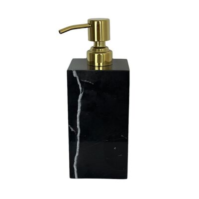 Distributeur de savon marbre - noir/or