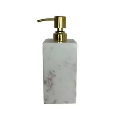 Dispensador de jabón mármol - blanco/oro