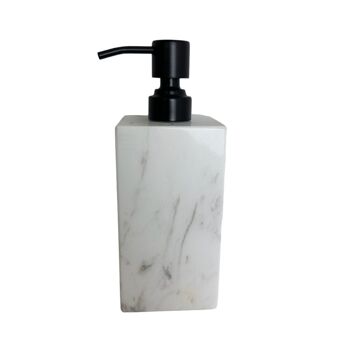 Distributeur de savon marbre - blanc/noir 1