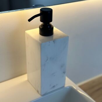 Distributeur de savon marbre - blanc/noir 3