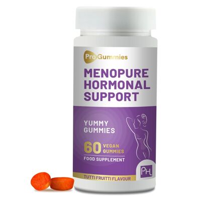 Menopure Apoyo hormonal 60 gomitas veganas profesionales | Gomitas de apoyo a la menopausia