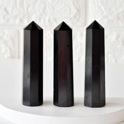 Black Shungite Tower Point (Purification and Inflammation)