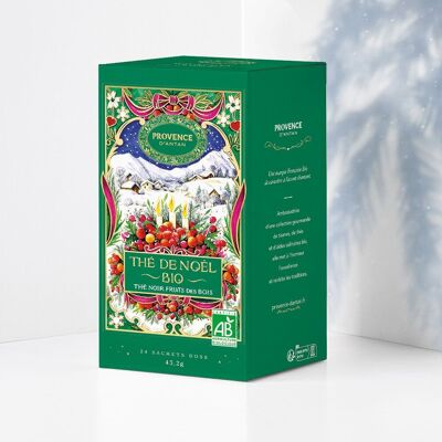 Ricarica scatola di zucchero vintage Tè natalizio biologico ai frutti di bosco - 24 bustine
