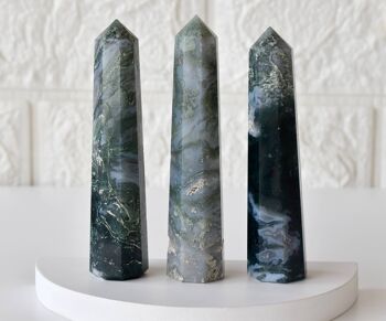 Moss Agate Tower Point (Tranquility and Emotional Balance) 1