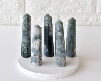 Moss Agate Tower Point (Tranquility and Emotional Balance) 3