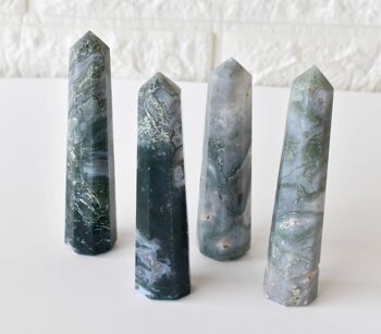 Moss Agate Tower Point (Tranquility and Emotional Balance) 4