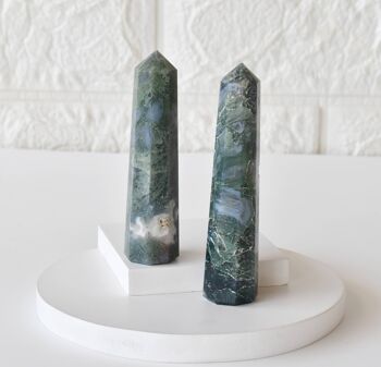 Moss Agate Tower Point (Tranquility and Emotional Balance) 5