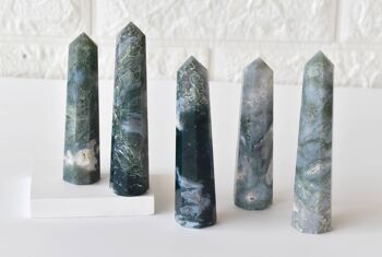 Moss Agate Tower Point (Tranquility and Emotional Balance) 6