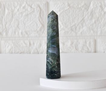 Moss Agate Tower Point (Tranquility and Emotional Balance) 9
