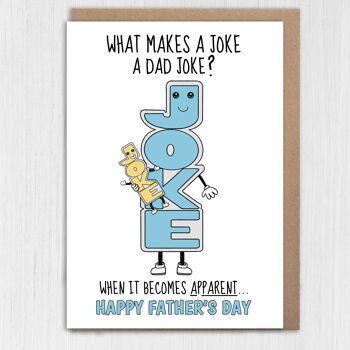 Carte amusante pour la fête des pères : qu'est-ce qui fait d'une blague une blague de papa ? 1