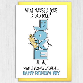 Carte amusante pour la fête des pères : qu'est-ce qui fait d'une blague une blague de papa ? 3